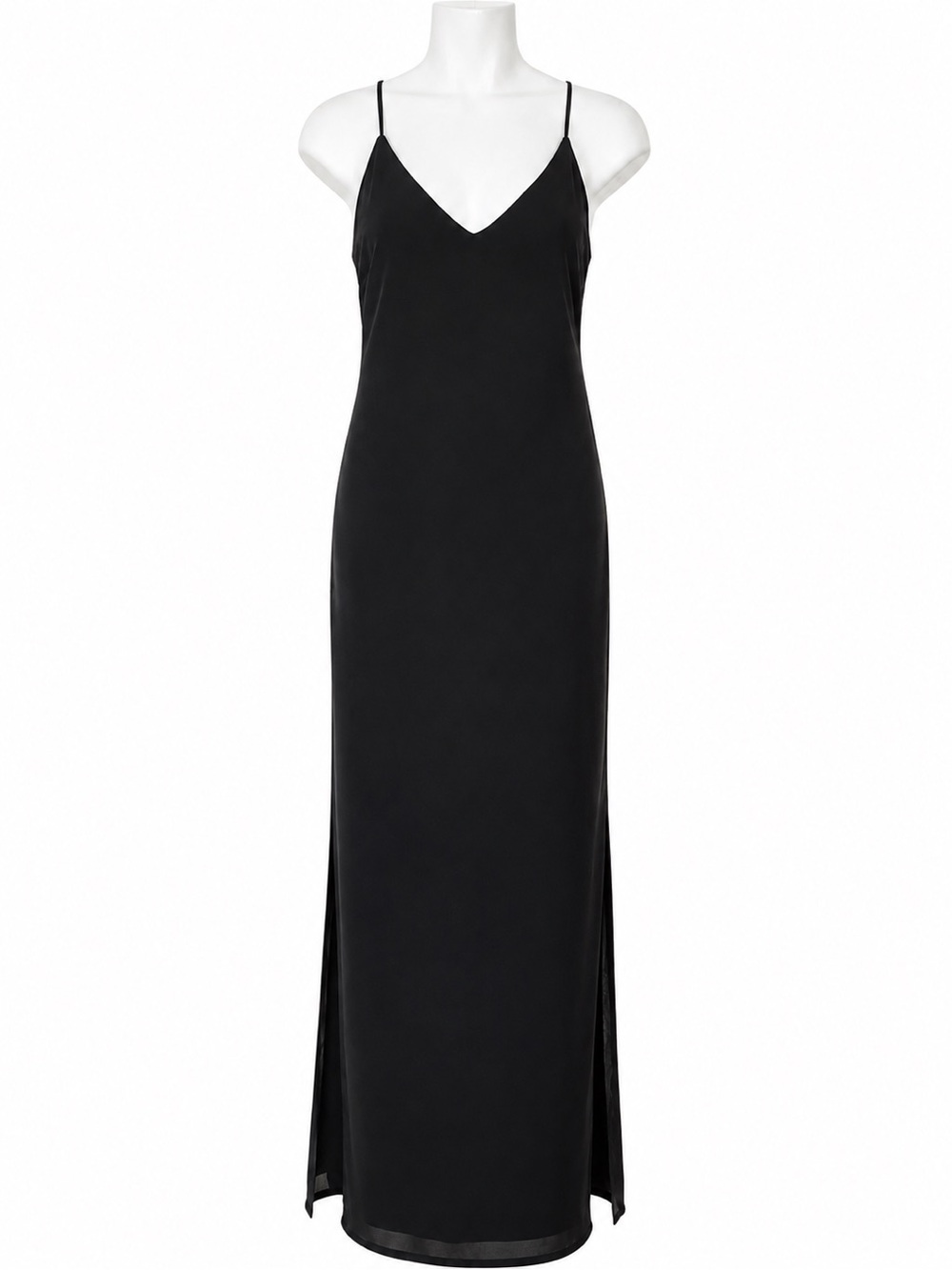 Classic Black Spaghetti-Strap Maxi Dress